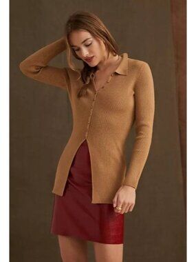 Maeve Anthropologie Ribbed Slim Cardigan